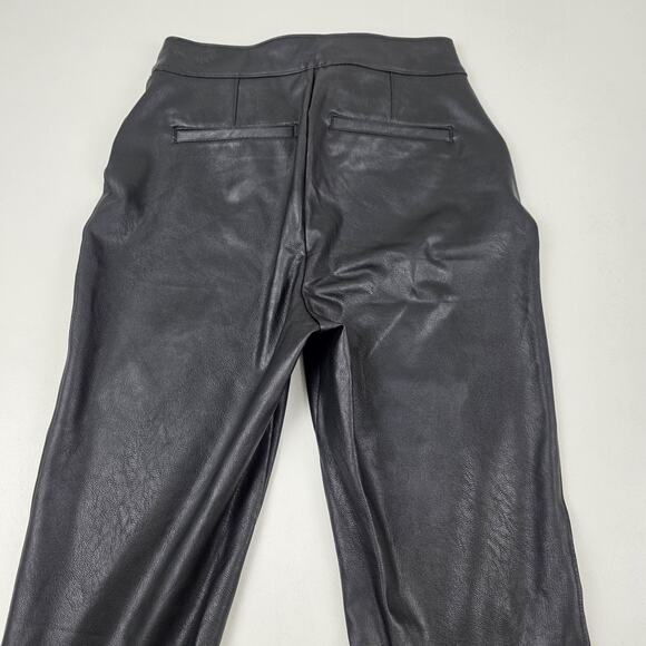 Spanx Pants Womens Small Black Flare Faux Leather‎ Pull On High Rise Stretch - Picture 7 of 13
